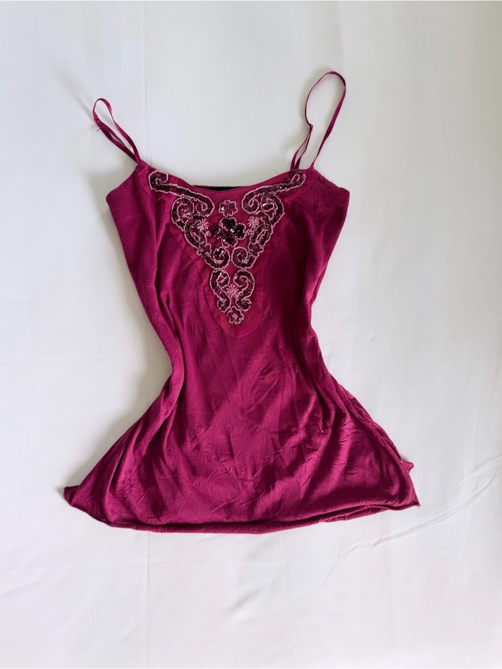 Vintage Arden B Y2K Fuchsia Sequin Beaded
Cami Top